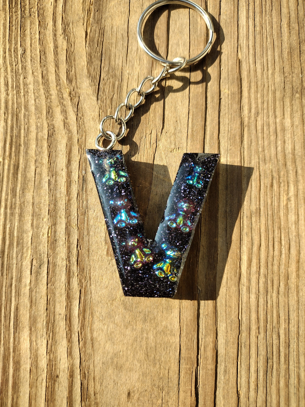 Holographic Teddy Letter Key Chain